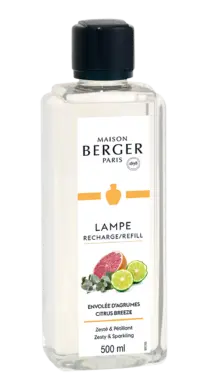 MAISON BERGER PARIS - Citrus Breeze – Lampe Berger Duft 500 ml - Pikante Zitrusfrische - Raumduft