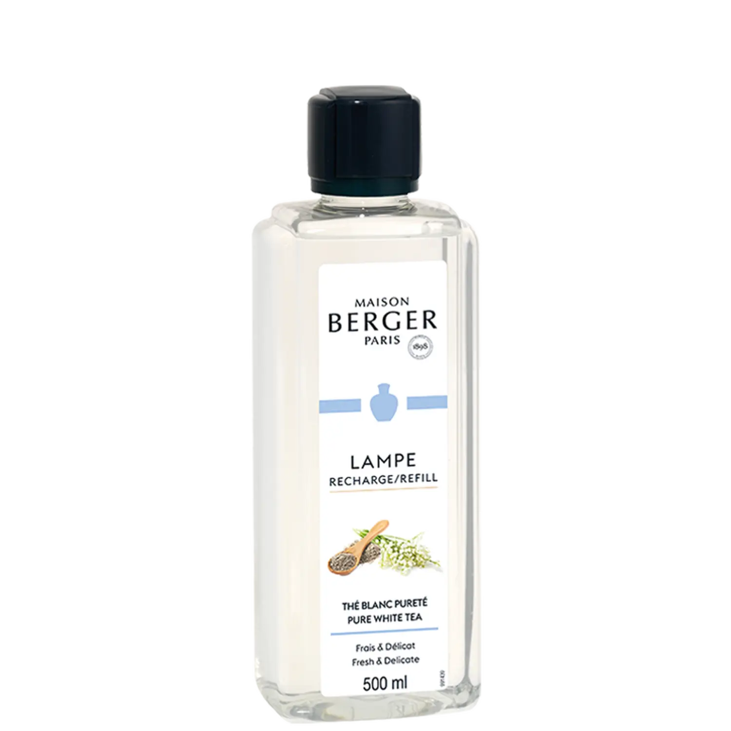 MAISON BERGER PARIS - Pure White Tea – Lampe Berger Duft 500 ml - Aromatischer Weißer Tee - Maison Berger Refill