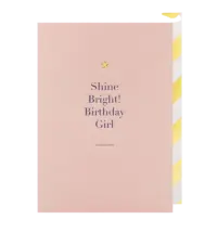 - Grußkarte – Shine Bright! Birthday Girl - mit Kuvert