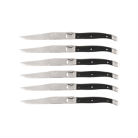 LAGUIOLE - 6 Steakmesser – Schwarz - in Holzblock