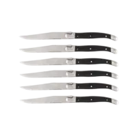 LAGUIOLE - 6 Steakmesser – Schwarz - in Holzblock
