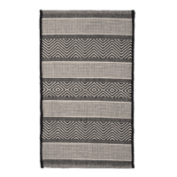 Bloomingville - Bloomingville – Orson gemusterte Teppich, schwarz - L180xB80 cm