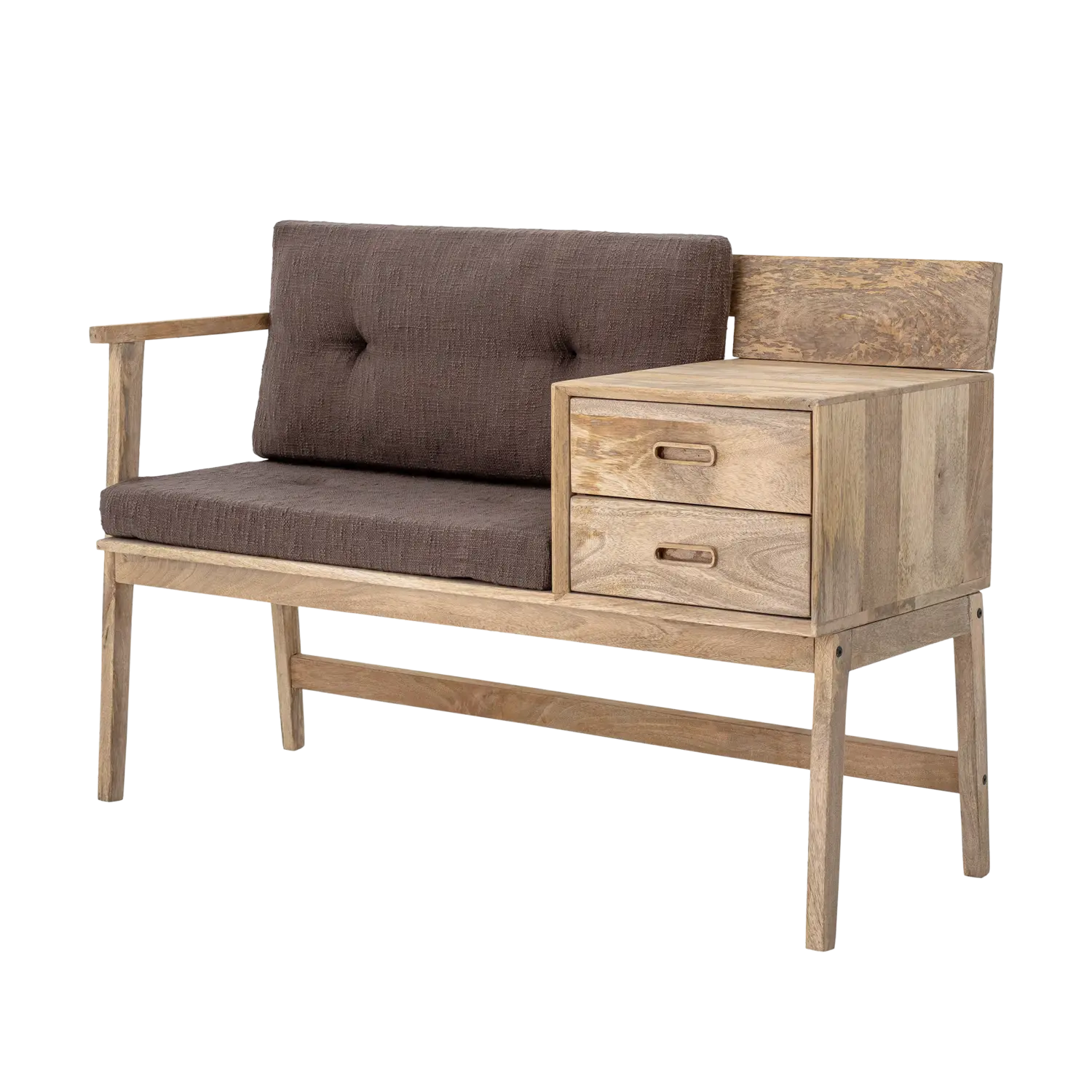 Bloomingville - Bloomingville – Anya Sitzbank, Natur aus Mangoholz - L120xH79xW44 cm