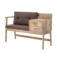 Bloomingville - Bloomingville – Anya Sitzbank, Natur aus Mangoholz - L120xH79xW44 cm
