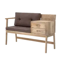 Bloomingville - Bloomingville – Anya Sitzbank, Natur aus Mangoholz - L120xH79xW44 cm