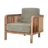 Bloomingville - Bloomingville – Felucca Lounge-Sessel, Grün aus Teakholz - L81,5xH58,5xW71 cm