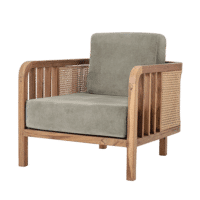 Bloomingville - Bloomingville – Felucca Lounge-Sessel, Grün aus Teakholz - L81,5xH58,5xW71 cm
