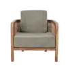 Bloomingville - Bloomingville – Felucca Lounge-Sessel, Grün aus Teakholz - L81,5xH58,5xW71 cm