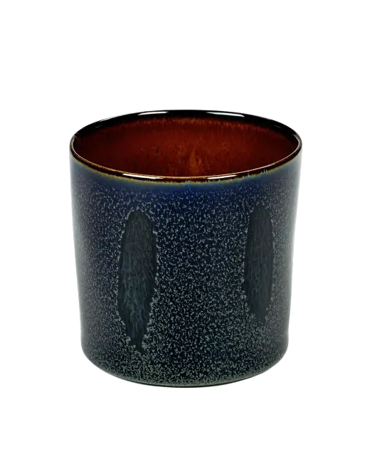 ANITA LE GRELLE - SERAX - ANITA LE GRELLE –  Becher Zylinder Hoch, Dark Blue/Rust - D7,5 x H7,5 CM