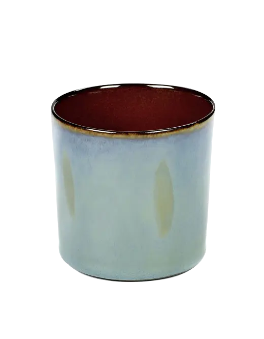 ANITA LE GRELLE - SERAX - ANITA LE GRELLE –  Becher Zylinder Hoch, Smokey Blue/Rust - D7,5 x H7,5 CM