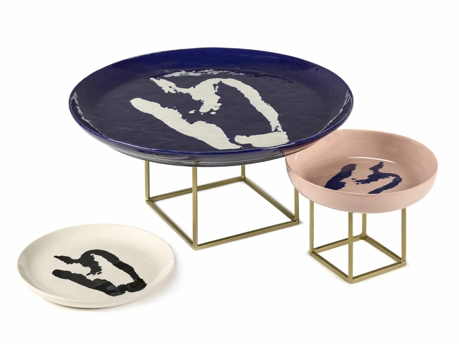 SERAX-OTTOLENGHI - OTTOLENGHI – FEAST Servierteller – White + Swirl Stripes Blue - ø 35 x H2 CM