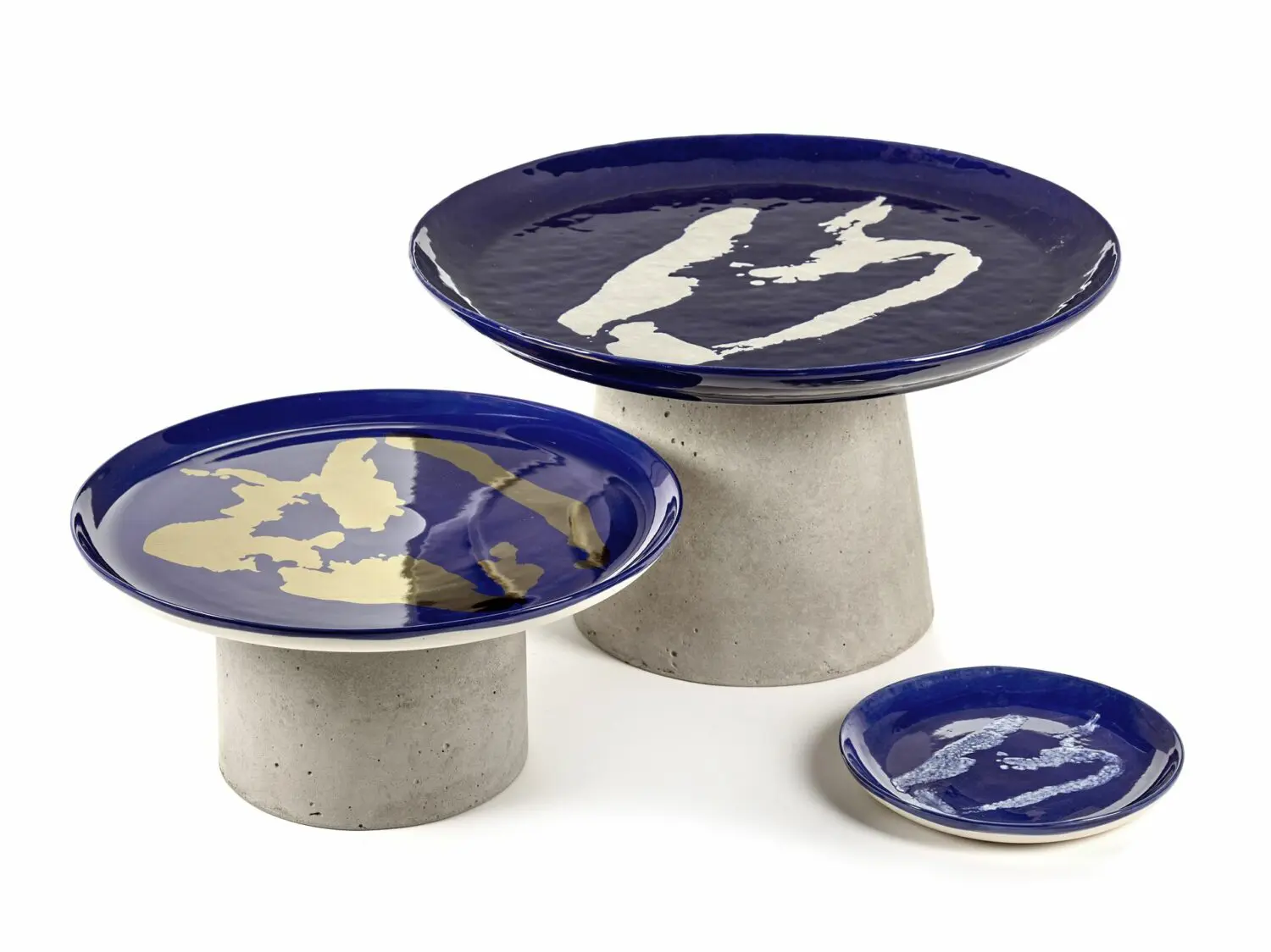 SERAX-OTTOLENGHI - OTTOLENGHI – FEAST Servierteller – Lapis Lazuli + Pepper Gold - ø 35 x H2 CM
