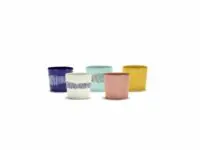 SERAX-OTTOLENGHI - OTTOLENGHI- FEAST Espresso Cups 15 cl – Lapis Lazuli + Swirl Stripes White - 4er SET ø 7 x H6 CM