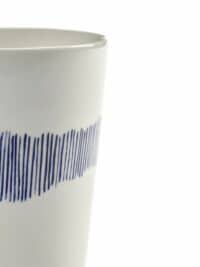 SERAX-OTTOLENGHI - OTTOLENGHI – Tea Cups 33 cl – White + Swirl Stripes Blue - 4er Set ø 8 x H10 CM