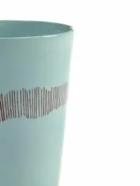 SERAX-OTTOLENGHI - OTTOLENGHI – FEAST Tea Cups 33 cl – Azure + Swirl Stripes Red - 4er Set ø 8 x H10 CM