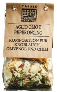 CASALE PARADISO - Aglio, olio e peperoncino - Geschmackvolle Mischung aus Knoblauch, Peperoncino und Petersilie