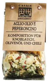 CASALE PARADISO - Aglio, olio e peperoncino - Geschmackvolle Mischung aus Knoblauch, Peperoncino und Petersilie
