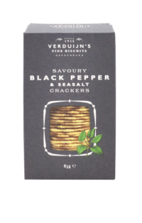 VERDUIJN'S - Black Pfeffer & Seasalt Crackers - Holländische Waffeln mit Pfeffer und Meersalz