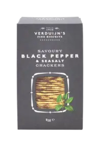 VERDUIJN'S - Black Pfeffer & Seasalt Crackers - Holländische Waffeln mit Pfeffer und Meersalz