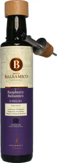 GREENOMIC - Greenomic – Aceto Balsamico mit Himbeere + Ausgießer - Balsamico-Essig in Premium-Qualität aus Italien