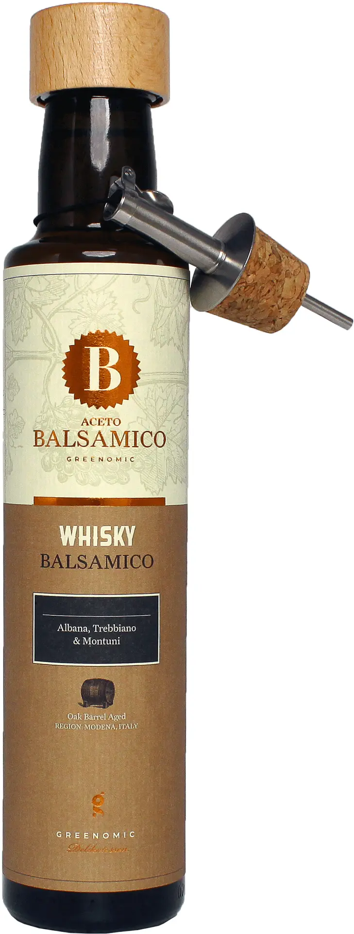 GREENOMIC - Greenomic – Balsamico mit Whisky + Ausgießer - Balsamico-Essig in Premium-Qualität aus Italien