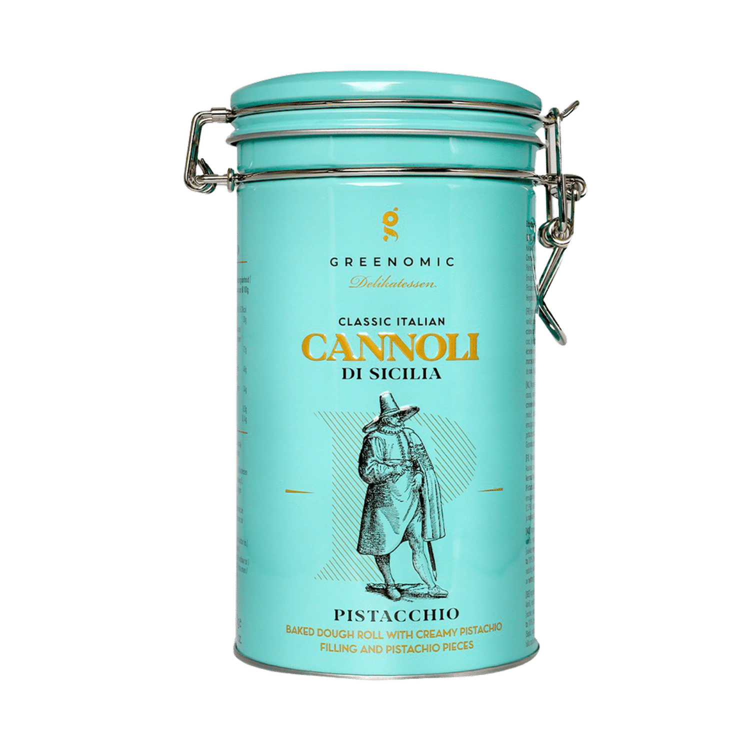 GREENOMIC - Cannoli mit zarter Pistacchio-Cremefüllung – Dose - Cannoli di Sicilia 
PISTACCHIO