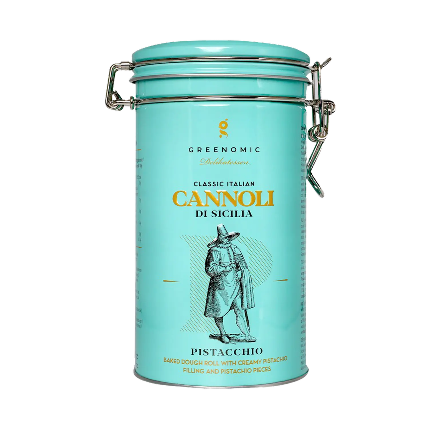 GREENOMIC - Cannoli mit zarter Pistacchio-Cremefüllung – Dose - Cannoli di Sicilia 
PISTACCHIO
