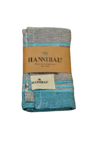HANNIBALs - HANNIBALs Geschirrtuch – Schwarz/Aquablau - 100% Baumwolle