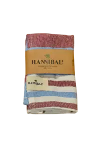 HANNIBALs - HANNIBALs Geschirrtuch – Blau/Bordeaux - 100% Baumwolle