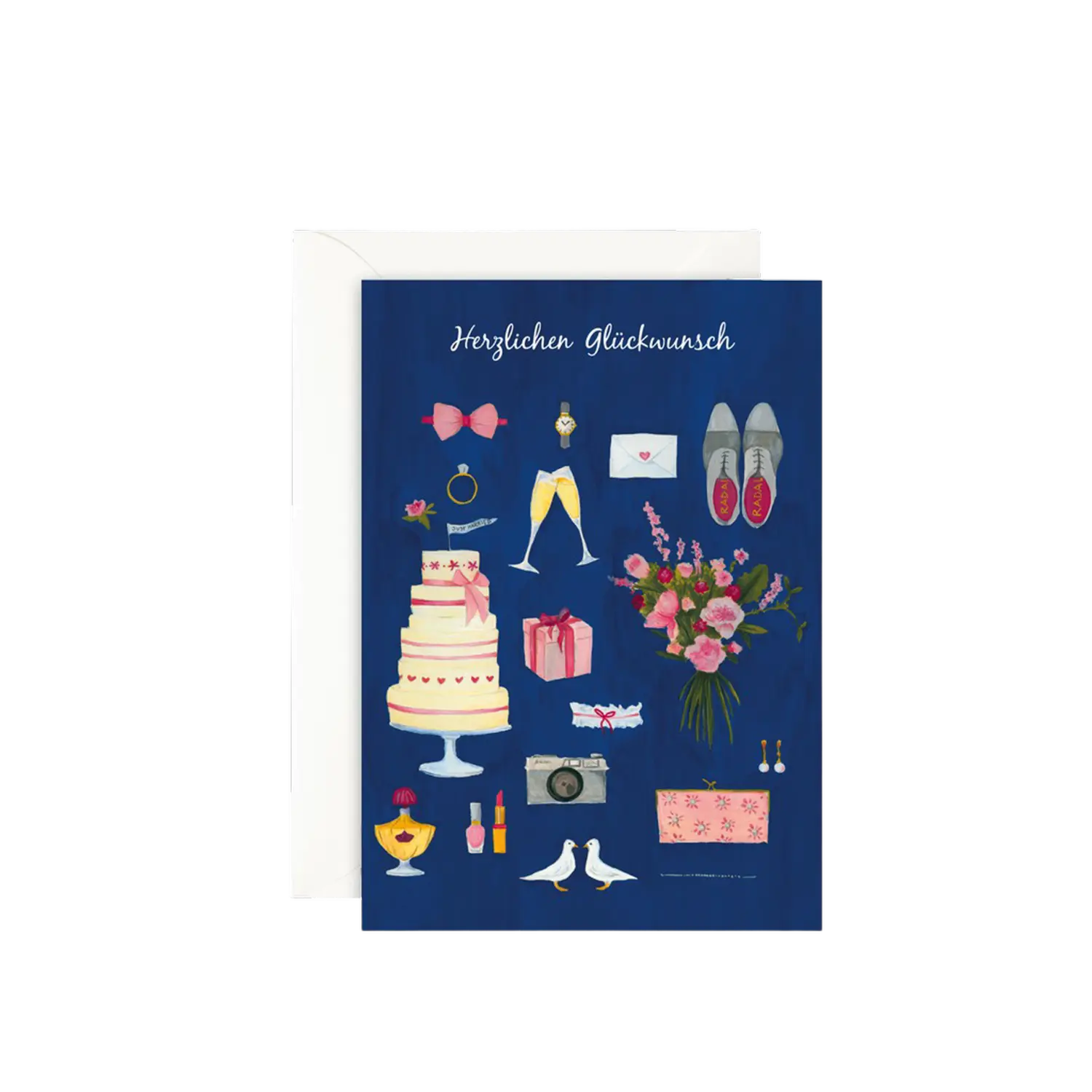 LEO LA DOUCE - Grußkarte – Blaue Hochzeit - mit Kuvert
