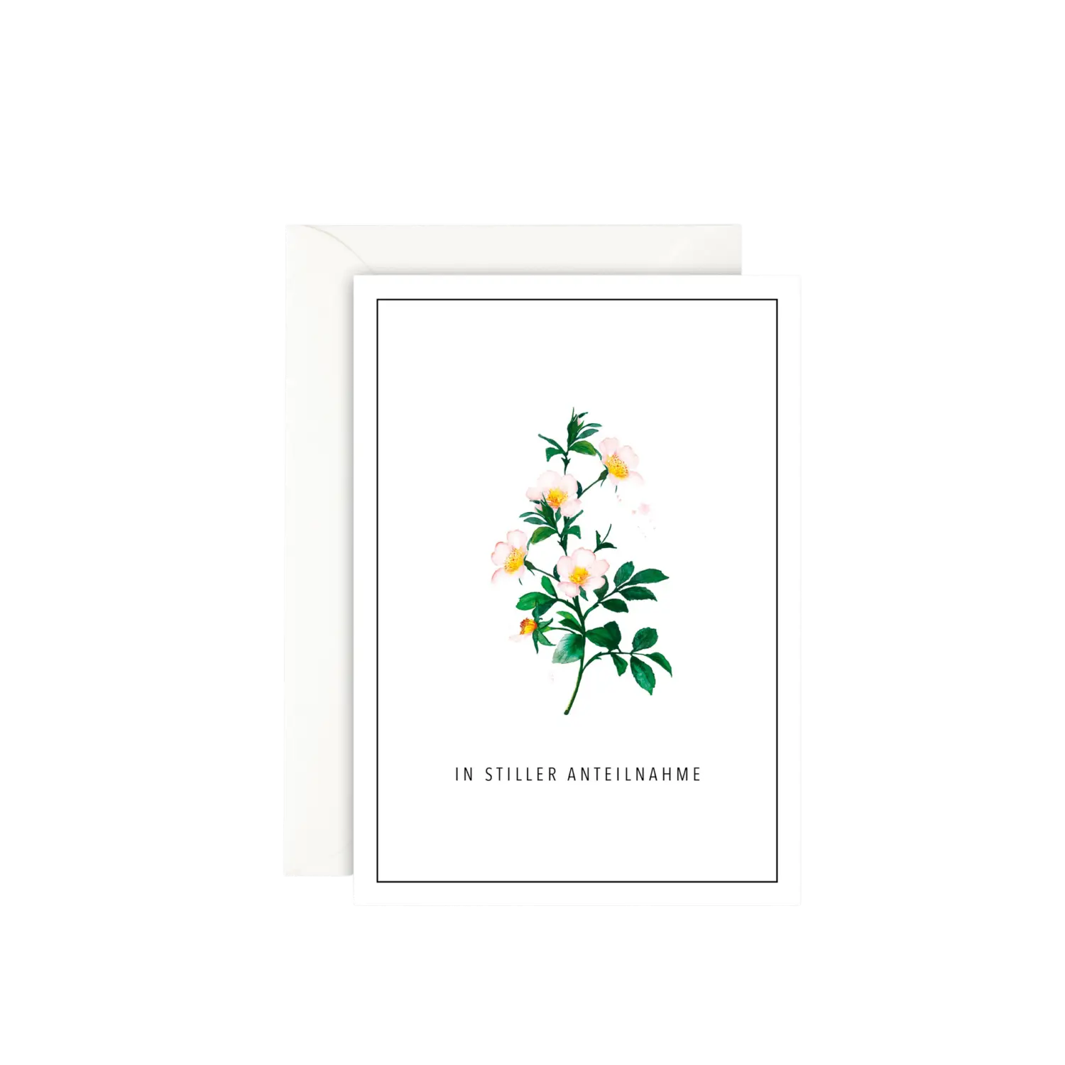 LEO LA DOUCE - Grußkarte – Trauerkarte-Rose - mit Kuvert
