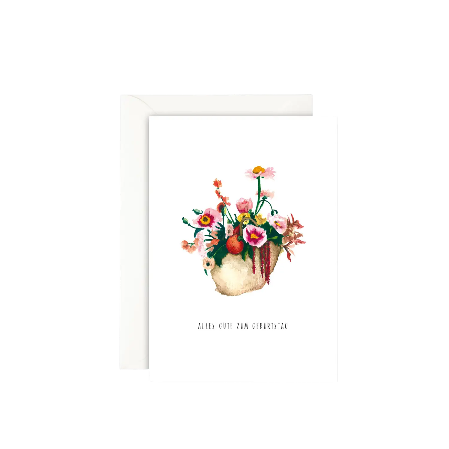 LEO LA DOUCE - Grußkarte – Blumenkorb - mit Kuvert