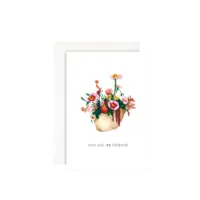 LEO LA DOUCE - Grußkarte – Blumenkorb - mit Kuvert