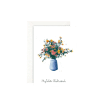 LEO LA DOUCE - Grußkarte – Blue Flower Vase - mit Kuvert