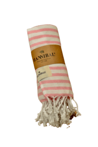 HANNIBALs - HANNIBALs Hamamtuch – Rosa gestreift - Strandtuch - 100% Baumwolle