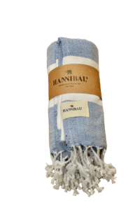 HANNIBALs - HANNIBALs Hamamtuch – Blau/Weiß - Strandtuch - 100% Baumwolle