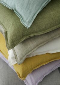 BUNGALOW - Kissenhülle – Linen Celery - 100% Leinen