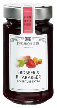 L.W.C. Michelsen - Erdbeer & Rhabarber Konfiture -extra- - Feinster Manufaktur Fruchtaufstrich