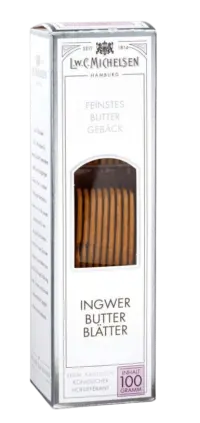 L.W.C. Michelsen - Ingwer-Butter-Blätter - Extra dünne Butterblätter mit Kandis und feinem Ingwer.