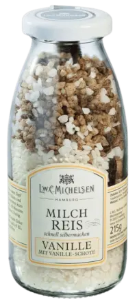 L.W.C. Michelsen - Milchreis mit Gourmet-Vanille - Milchreismischung mit echter Vanilleschote, Knusperzucker und Milchreis