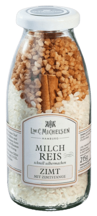 L.W.C. Michelsen - Milchreis mit Zimtstange - Milchreismischung mit echter Zimtstange, Knusperzucker und Milchreis