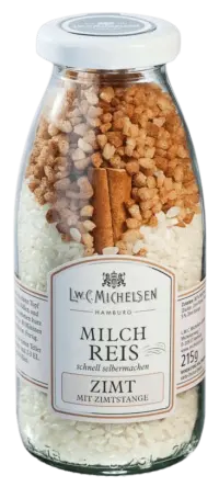 L.W.C. Michelsen - Milchreis mit Zimtstange - Milchreismischung mit echter Zimtstange, Knusperzucker und Milchreis