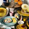 SERAX-OTTOLENGHI - OTTOLENGHI – FEAST Schale S – Delicious Pink + Pepper Blue - 4er SET, ø 11.5 x H2 CM
