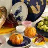 SERAX-OTTOLENGHI - OTTOLENGHI – FEAST Servierplatte Tief S – White + Swirl Stripes Blue - Small (Tief) - ø 34 x H4 CM