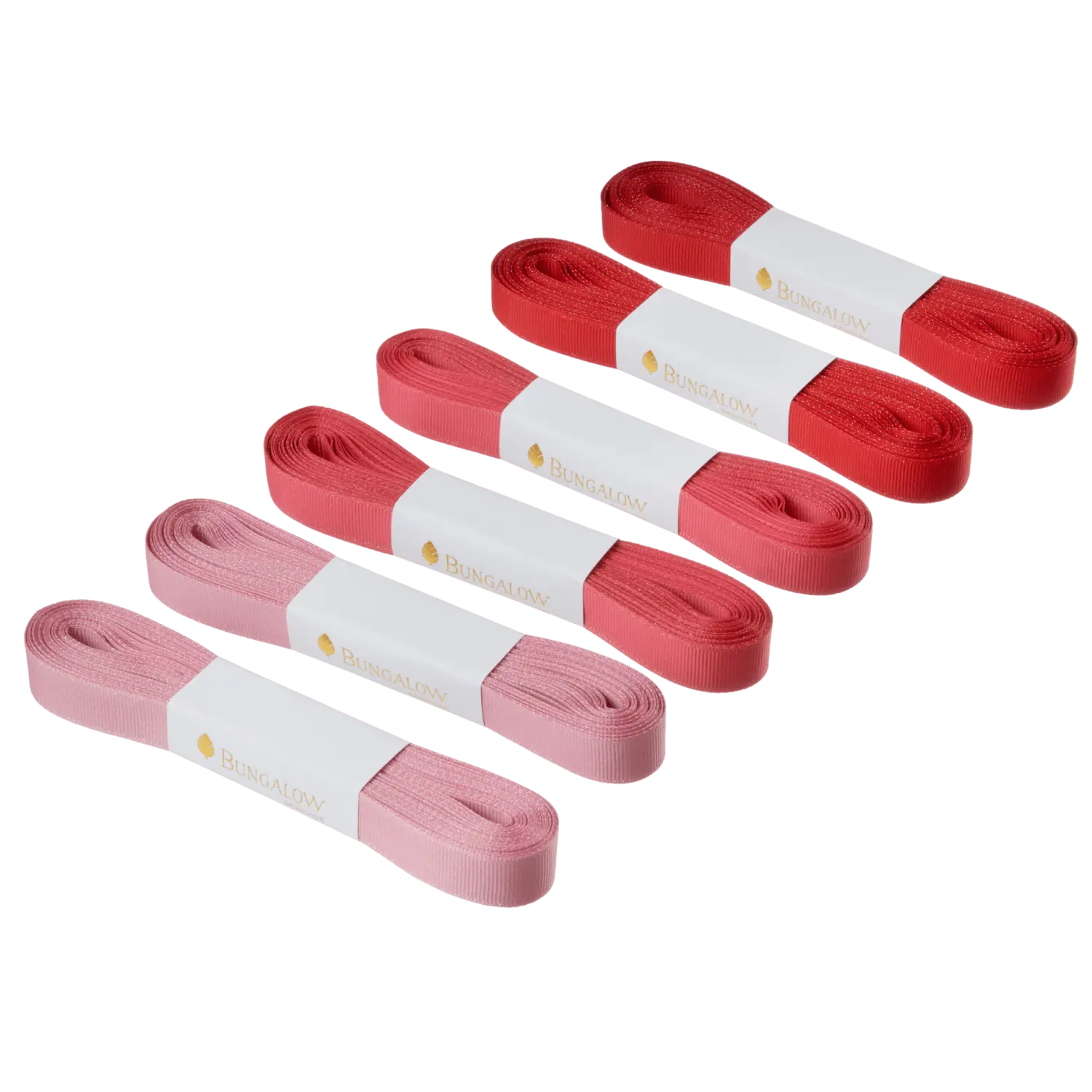 BUNGALOW - Geschenkband – Berry - 6er Set à 10m