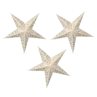 BUNGALOW - Papier Stern – Creme 3er Set - Weihnachtsschmuck aus Papier