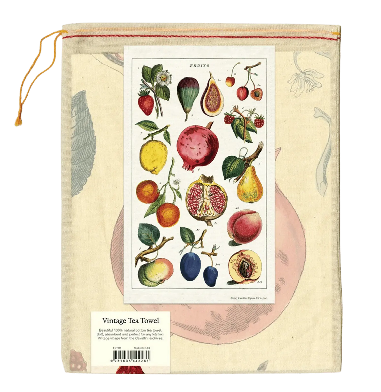 - Früchte -Vintage Tea Towel - 100% Baumwolle