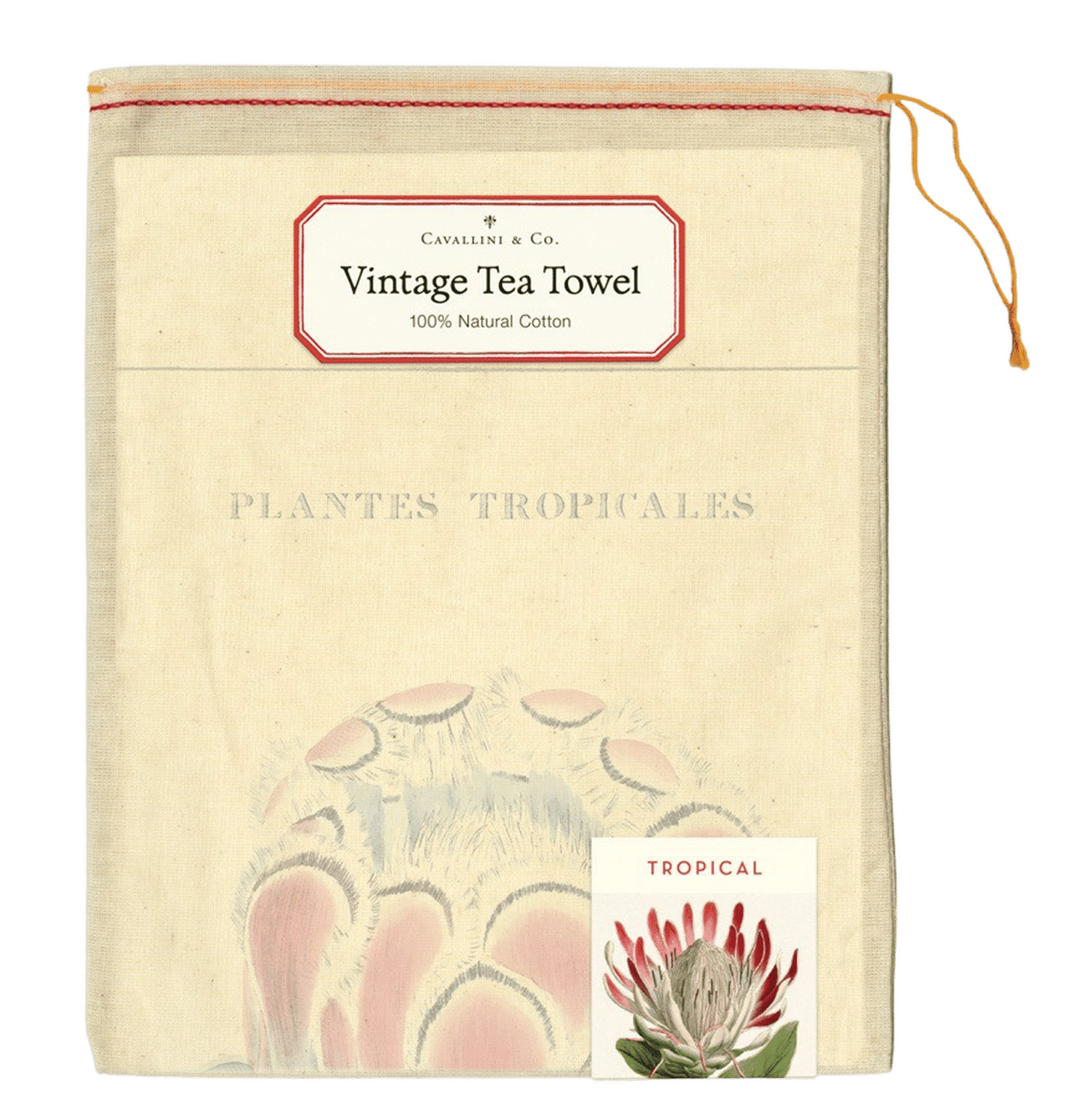 - Tropische Pflanzen – Vintage Tea Towel - 100% Baumwolle