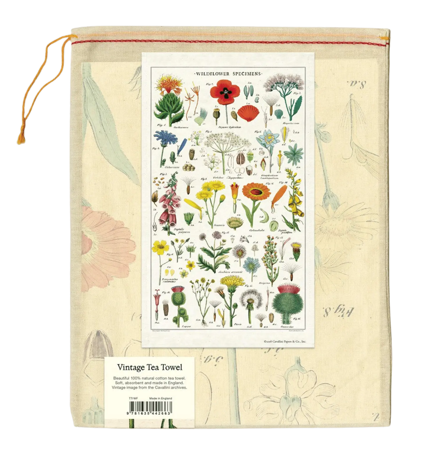 - Wildblume – Vintage Tea Towel - 100% Baumwolle