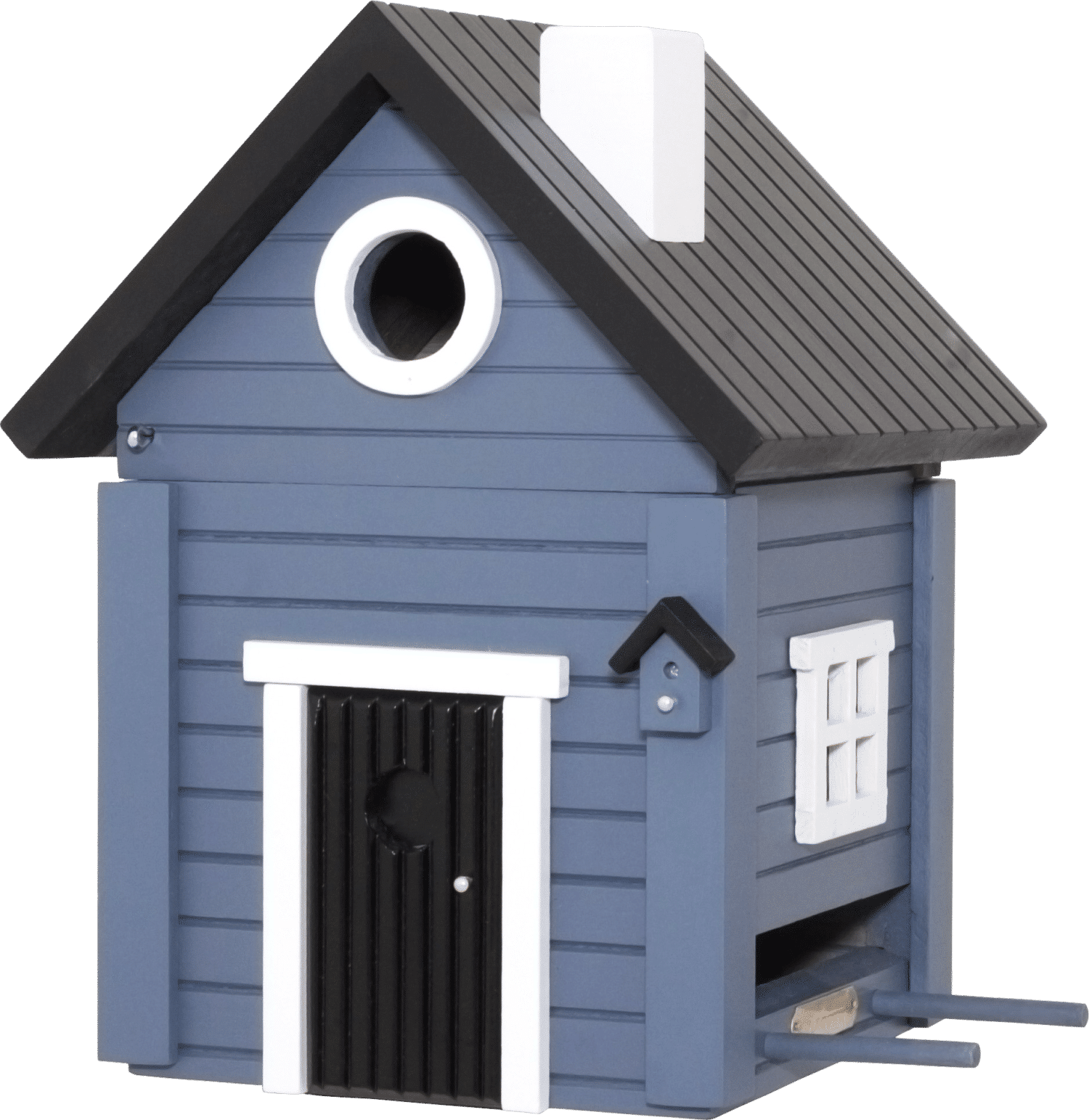WILDLIFE GARDEN - Futtertisch & Vogelnistkasten Blaues Haus - Nistkasten aus Holz für Kleinvögel